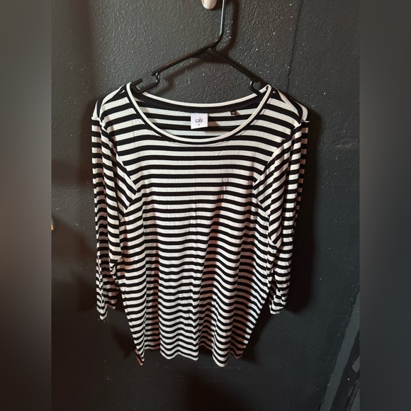 CAbi Black and White Striped Women's Tunic Top - Picture 1 of 3